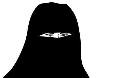 Kopf einer Frau im Niqab - Grafik